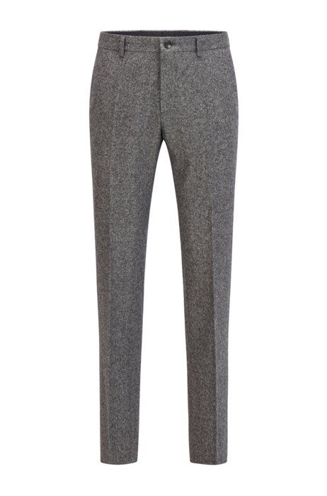 Slim-fit trousers in a wool blend, Grey