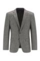 Slim-fit jacket in melange fabric with elbow patches, Grey