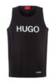Logo tank top with decorative reflective details, Black