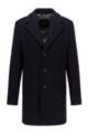 Regular-fit coat in an Italian wool blend, Dark Blue