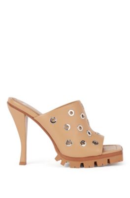 High-heeled mules in nappa leather 