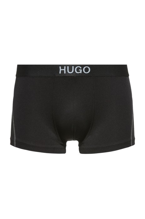 Logo-waistband trunks in quick-drying microfibre, Black