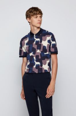 polo shirt with camouflage print