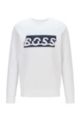 Slim-fit sweatshirt with carbon-effect printed logo, White