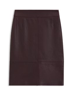 Slim-fit pencil skirt in smooth leather