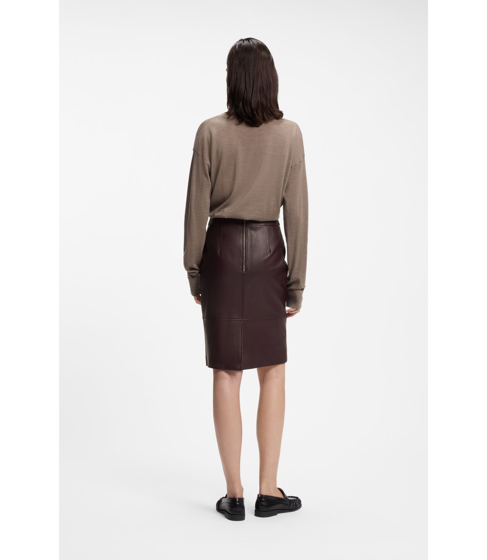 レザースカート | パープル | HUGO BOSS
