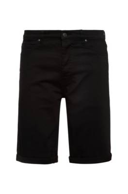 Short Tapered Fit en denim stretch noir