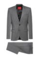 Slim-fit suit in stretch-wool flannel, Grey