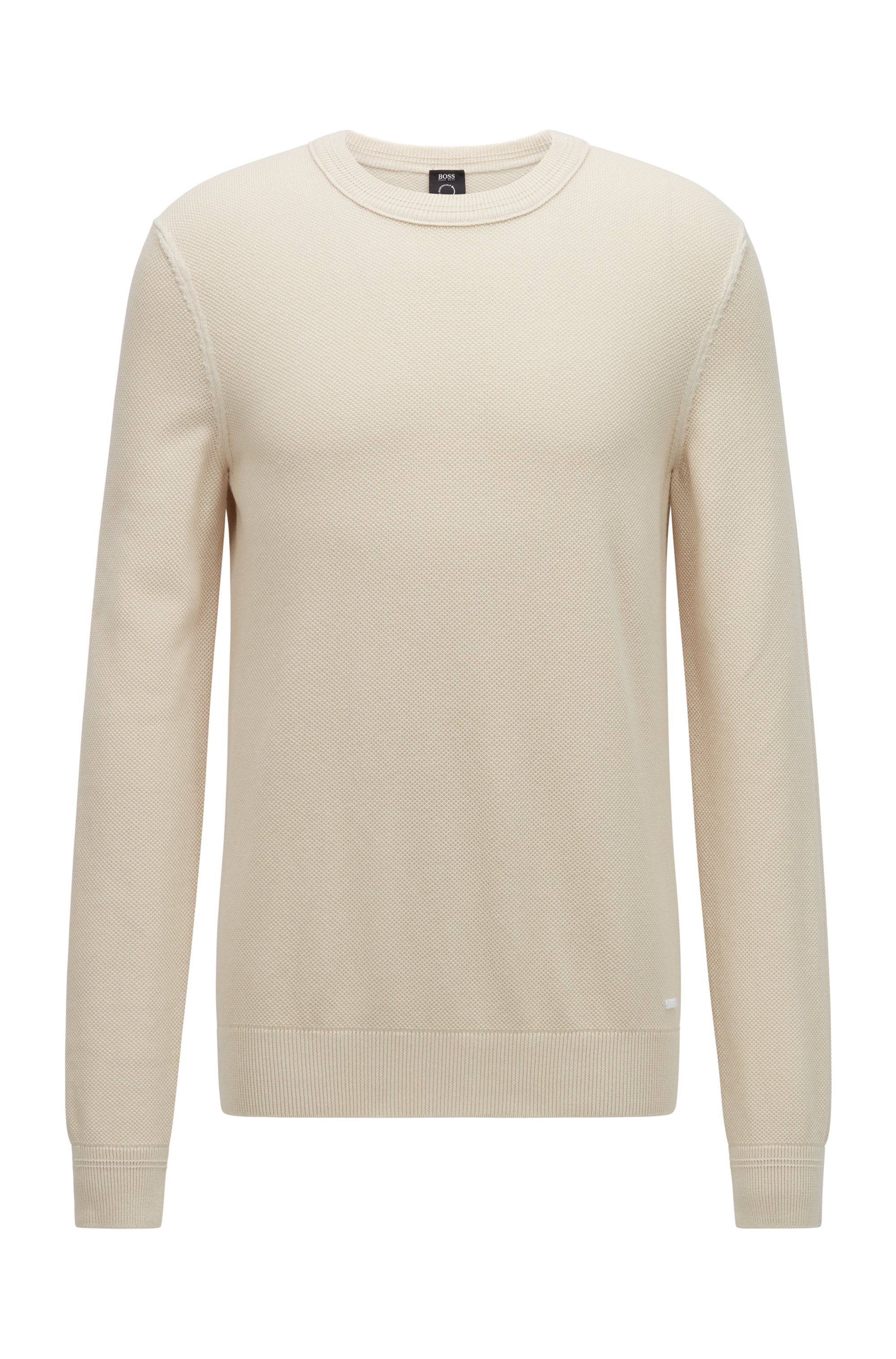 Regular-fit sweater in an organic-cotton blend, White
