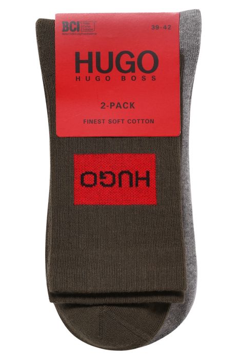 kapitalisme Trouw dikte HUGO - Set van twee paar korte sokken met rood logo