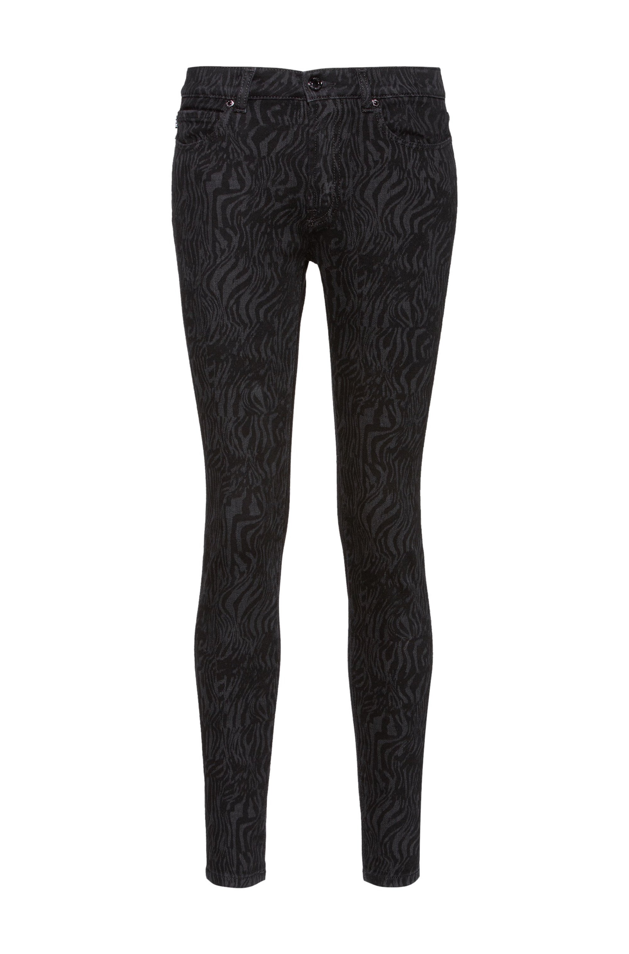 CHARLIE super-skinny-fit jeans in lasered black denim, Black