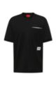 Relaxed-fit T-shirt with metallic logo, Black