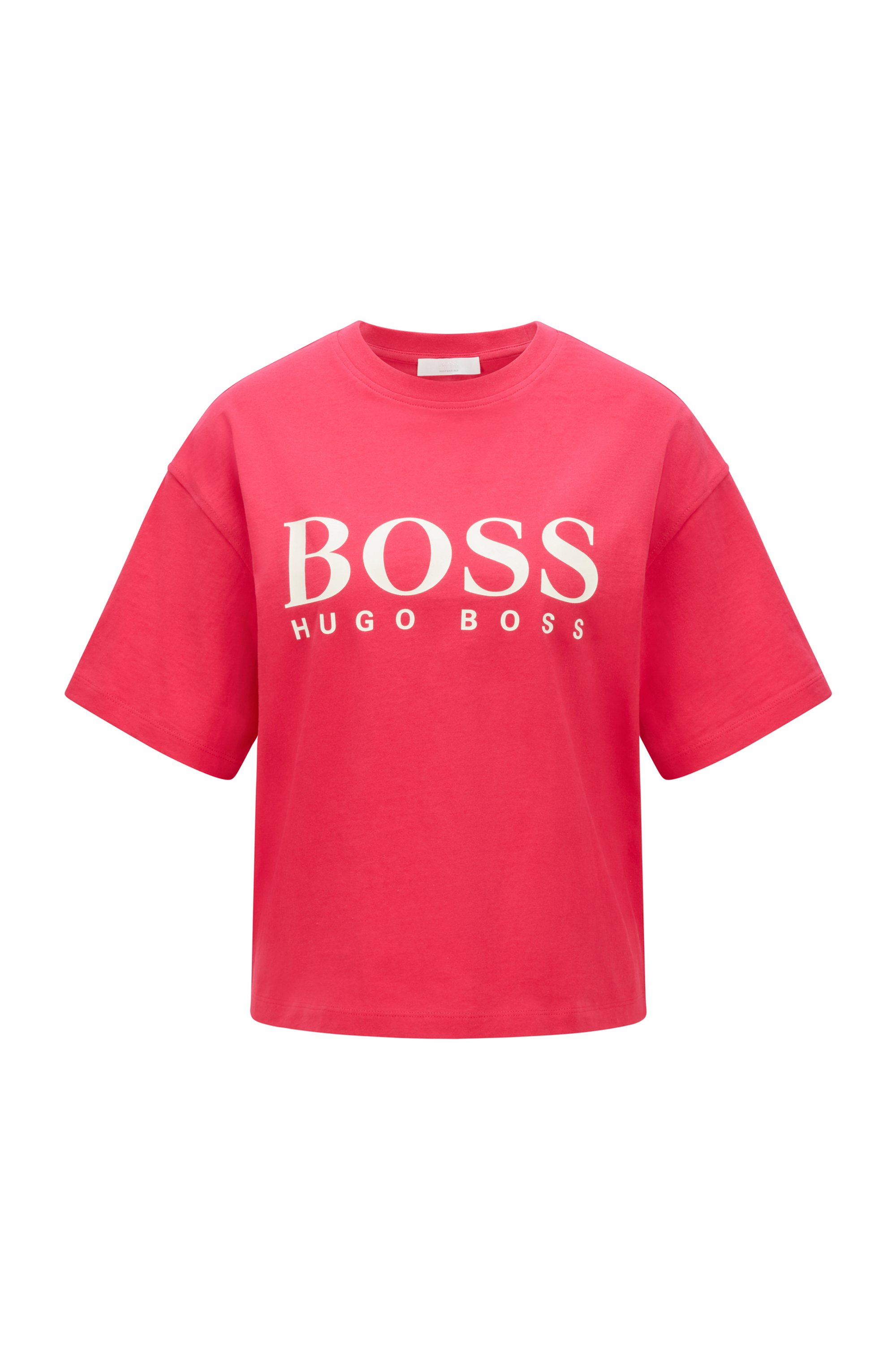 Oversized T-Shirt aus Bio-Baumwolle mit Logo, Pink
