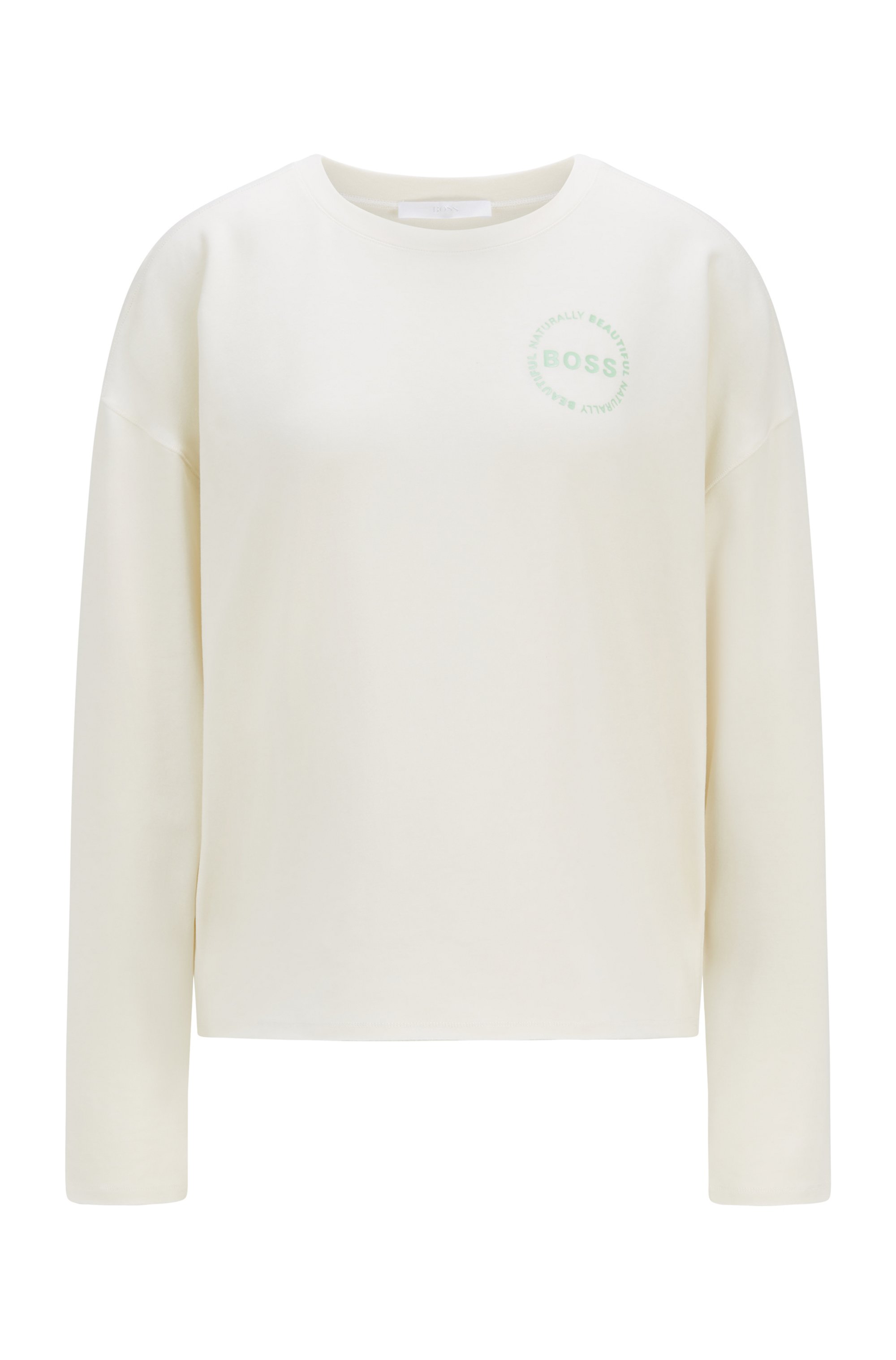 Long-sleeved T-shirt in lightweight terry, White