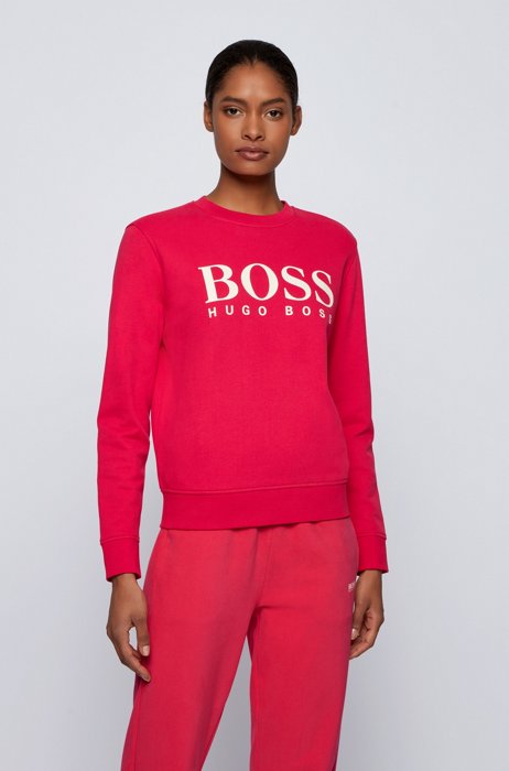 Logo sweatshirt in French-terry cotton, Pink