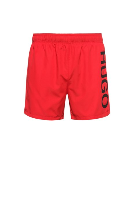 Quick-dry swim shorts in recycled fabric with logo, light pink