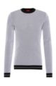 Organic-cotton sweater with mesh-style layer, White