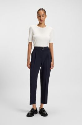 Slim-fit T-shirt in a stretch-modal blend, Natural