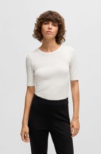 Slim-Fit T-Shirt aus elastischem Modal-Mix, Weiß