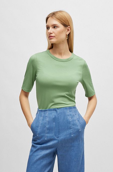 Slim-fit T-shirt in a stretch-modal blend, Light Green