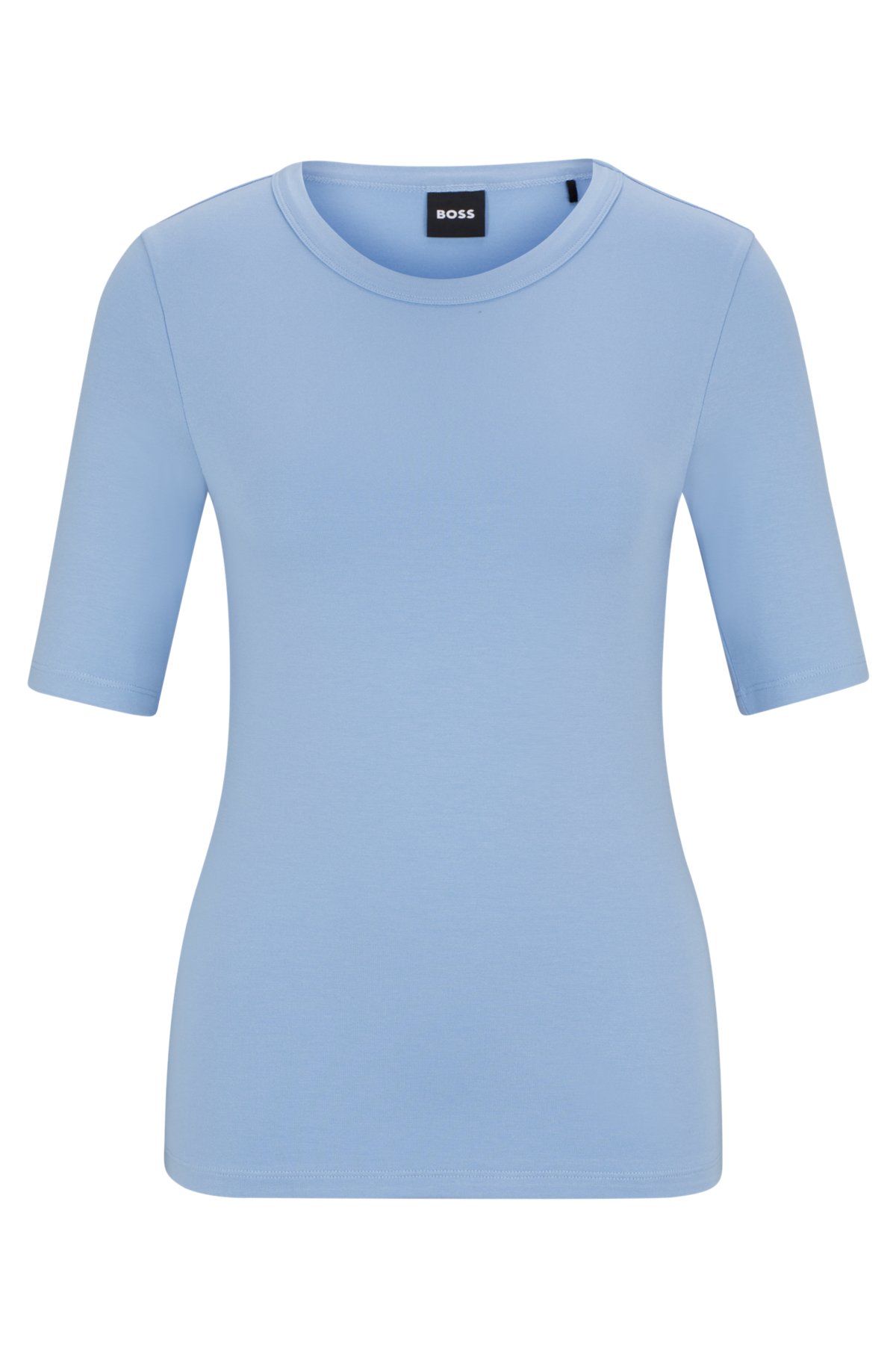 Slim-fit T-shirt in a stretch-modal blend, Light Blue