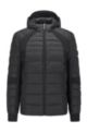 Reversible down jacket with water-repellent finish, Black