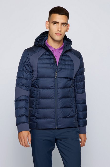 Reversible down jacket with water-repellent finish, Dark Blue