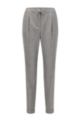 Herringbone regular-fit trousers in stretch wool, Grey