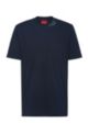 Cotton-blend T-shirt with split logo, Dark Blue