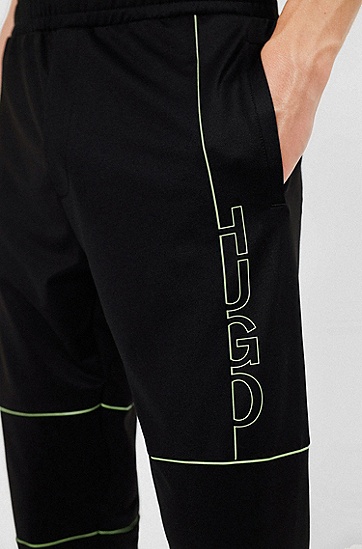 高性能弹力斜纹布常规版型运动裤,  001_Black