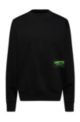Organic-cotton sweatshirt with cyber manifesto logo, Black