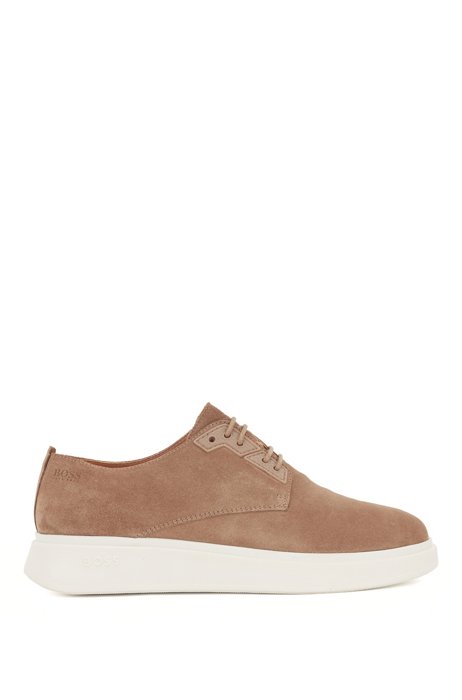 Hybrid Derby shoes with suede uppers, Beige