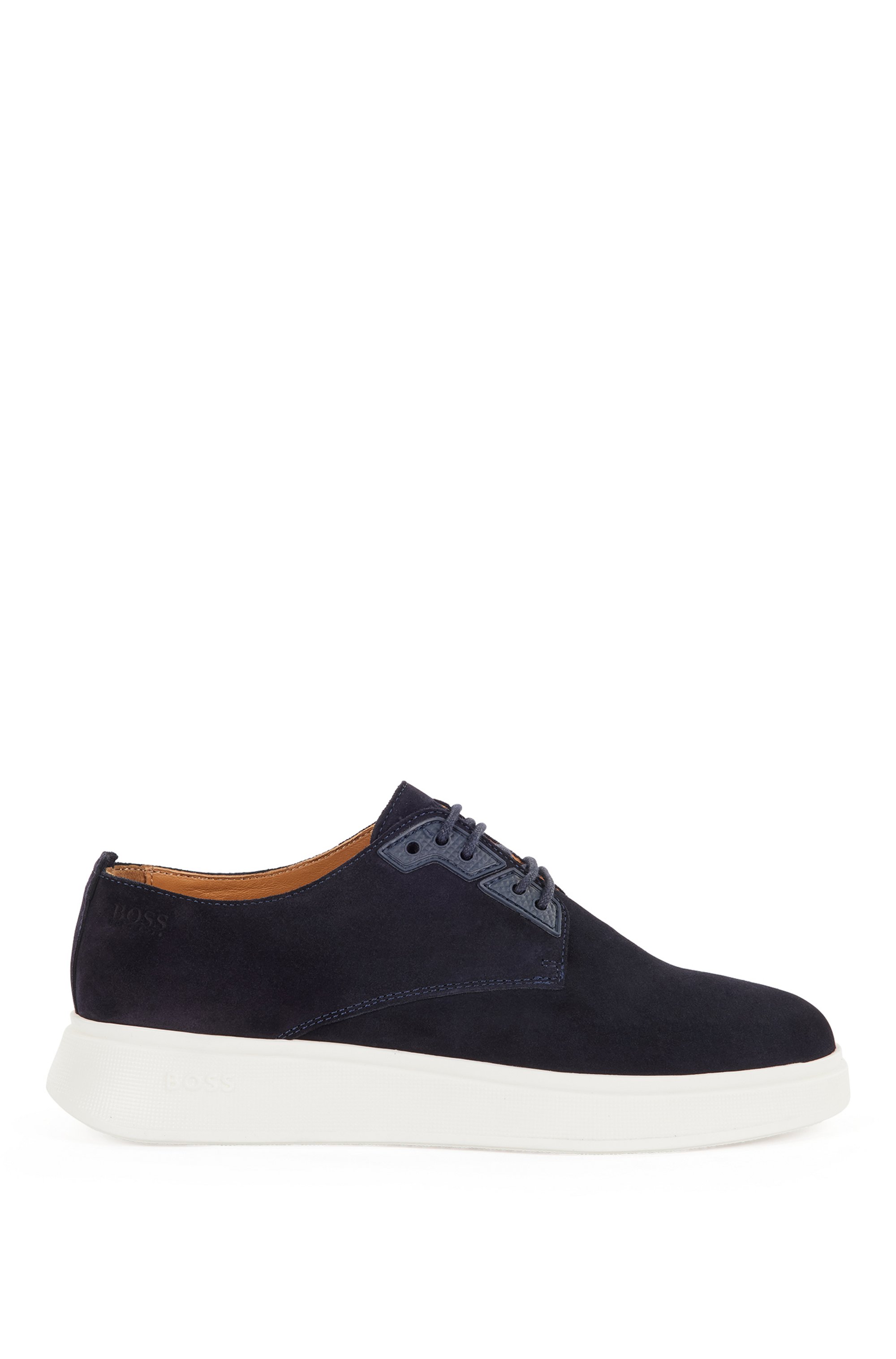 Hybrid Derby shoes with suede uppers, Dark Blue