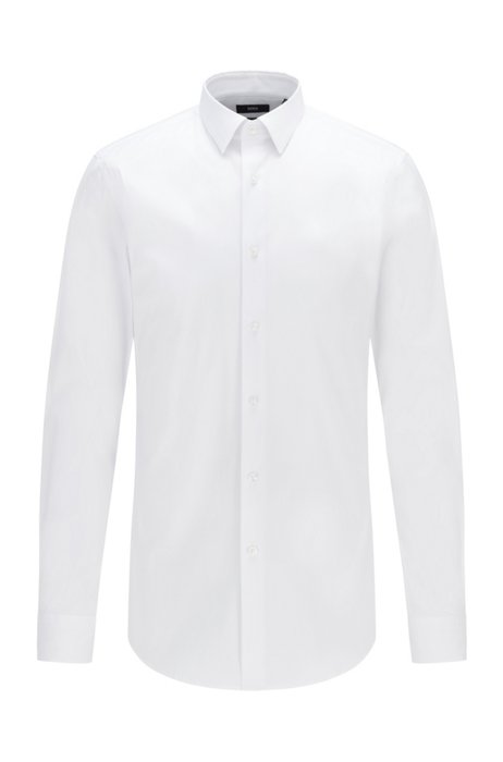 Extra-slim-fit shirt in easy-iron poplin, White