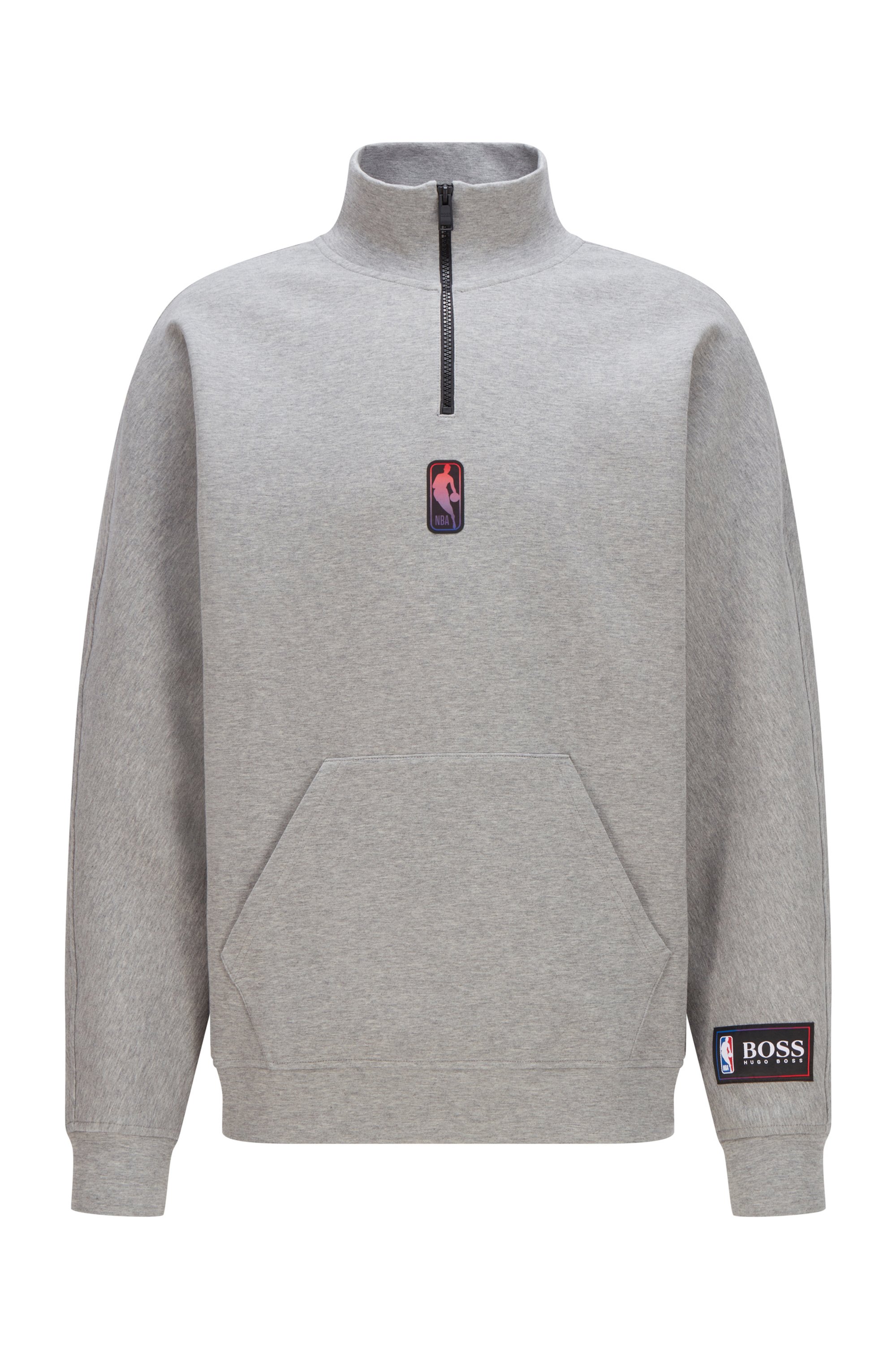 BOSS x NBA zip-neck sweatshirt with collaborative branding, NBA Generic
