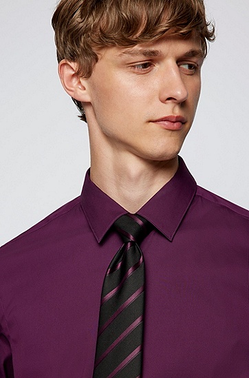 条纹真丝提花防水领带,  510_Medium Purple