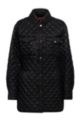 Quilted overshirt-style jacket in recycled material, Black