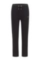 Regular-fit tracksuit bottoms with gold-effect trims, Black