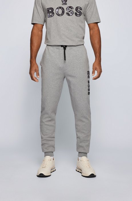 BOSS x NBA cotton-blend tracksuit bottoms with colorful branding, NBA NETS