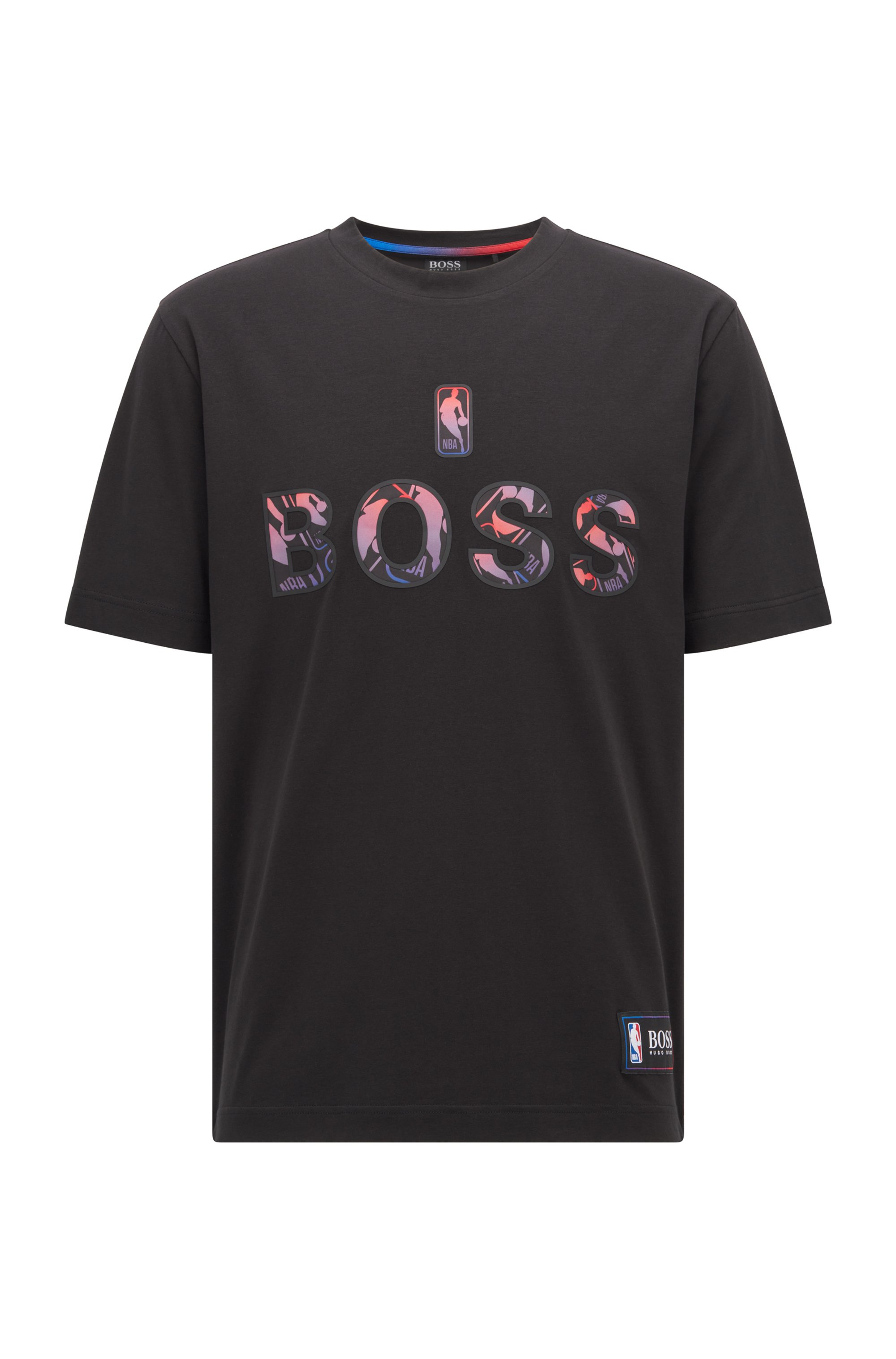 BOSS x NBA stretch-cotton T-shirt with colorful branding, NBA Generic