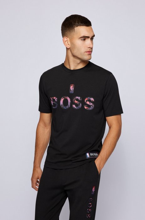 BOSS x NBA stretch-cotton T-shirt with colourful branding, NBA Generic