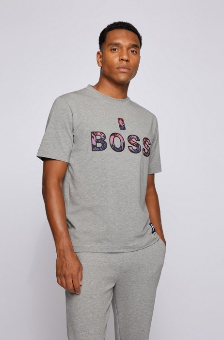 BOSS x NBA stretch-cotton T-shirt with colourful branding, NBA Generic