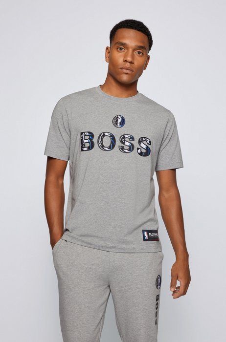 BOSS x NBA stretch-cotton T-shirt with colorful branding, NBA MAVERICKS