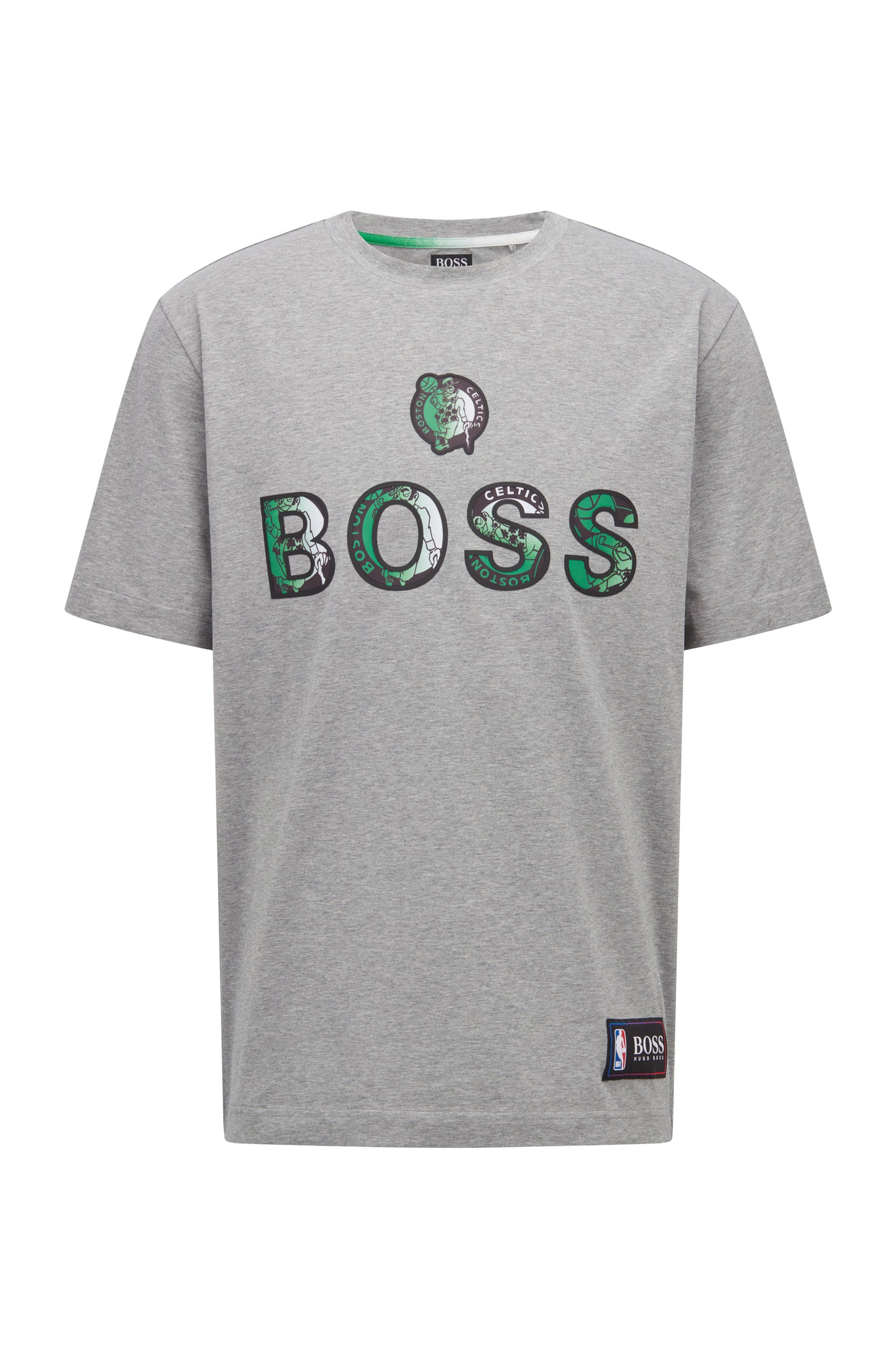 BOSS x NBA stretch-cotton T-shirt with colorful branding, NBA CELTICS