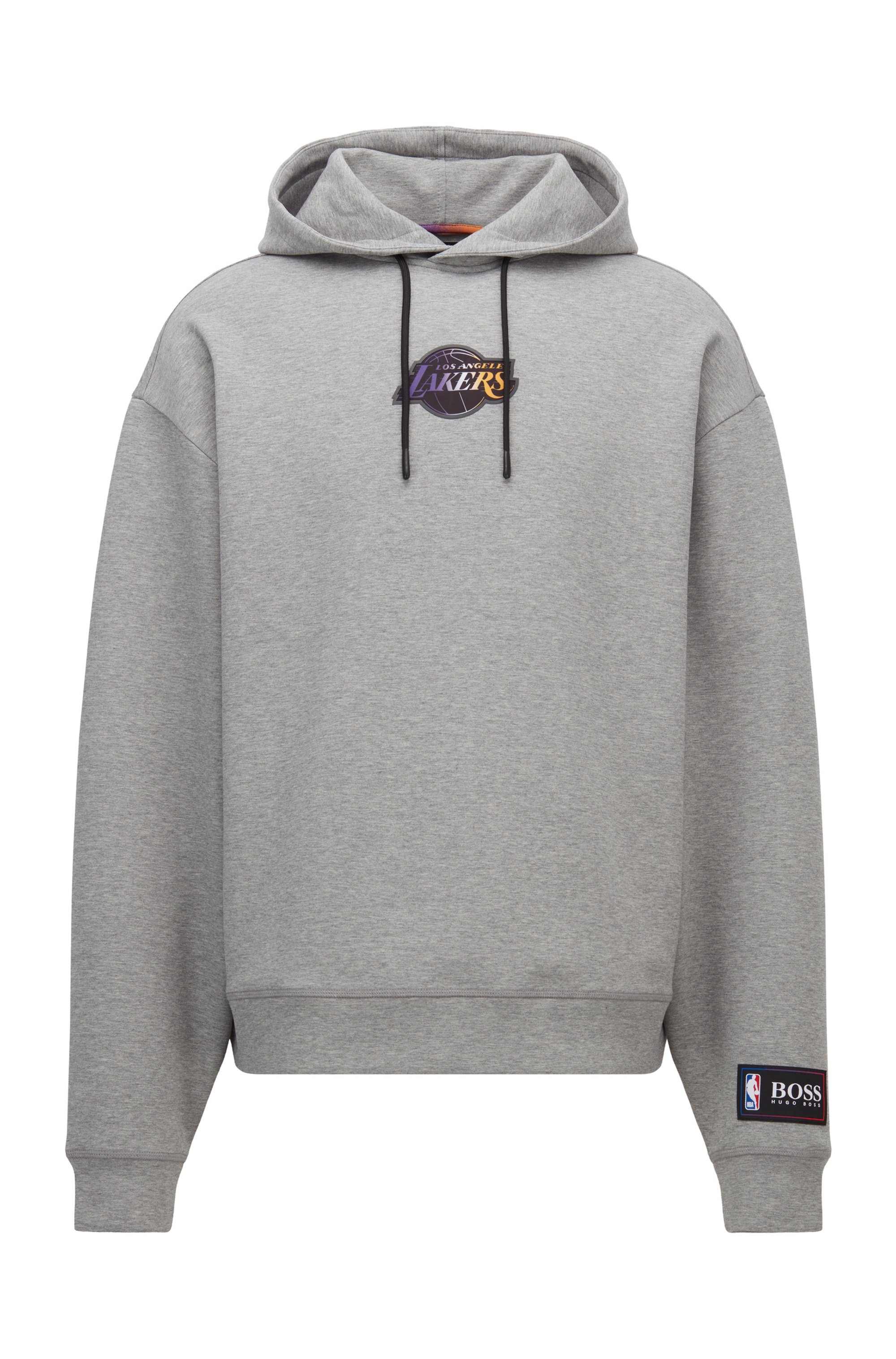 BOSS x NBA cotton-blend hoodie with coordinating logos, NBA Lakers