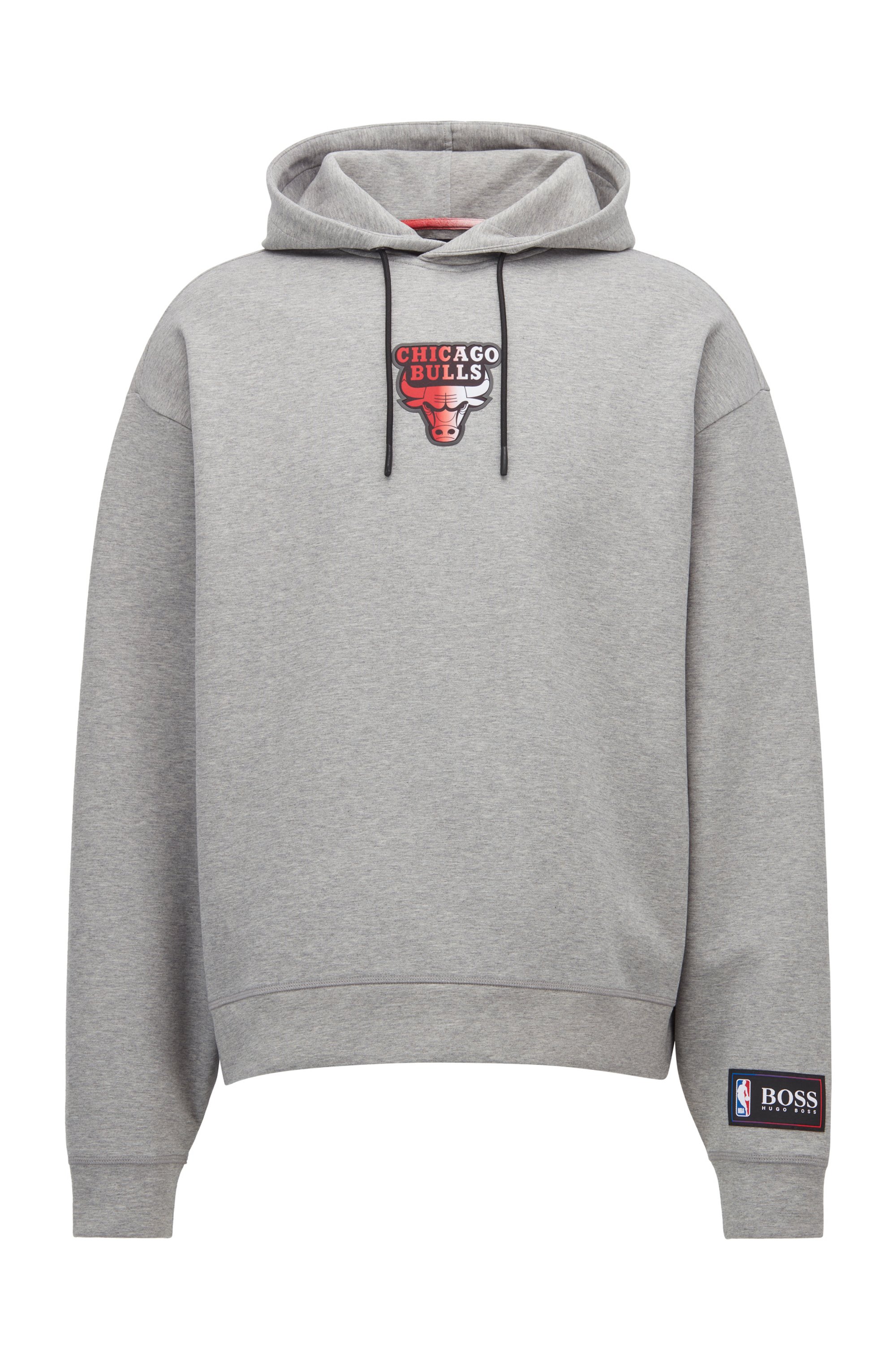 BOSS x NBA cotton-blend hoodie with coordinating logos, NBA Bulls