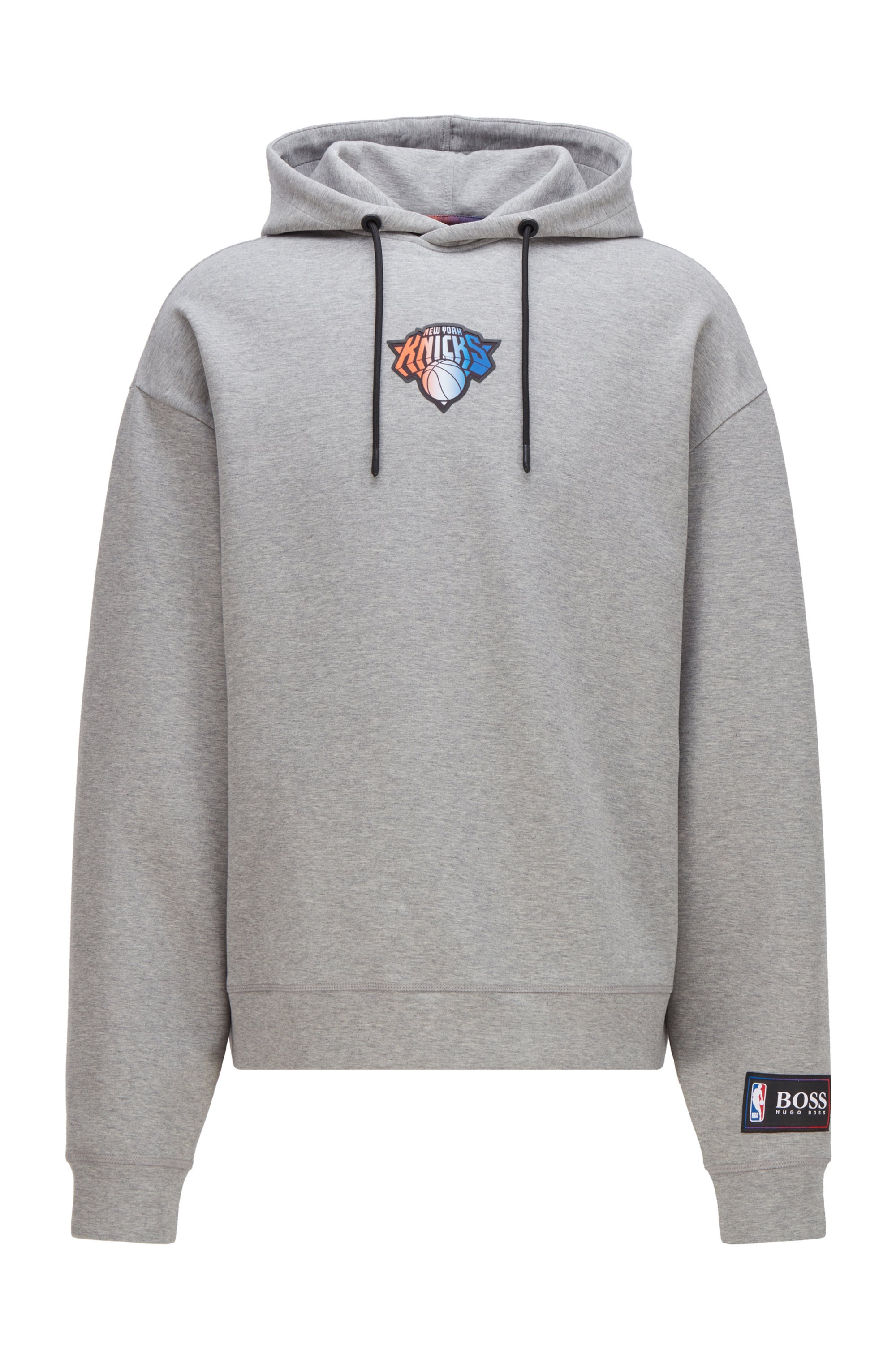 BOSS x NBA cotton-blend hoodie with coordinating logos, NBA Knicks