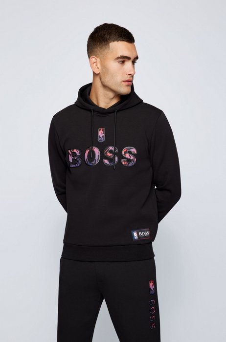 Sudadera con capucha BOSS x NBA en mezcla de algodón con detalle colorido de la marca, NBA Generic