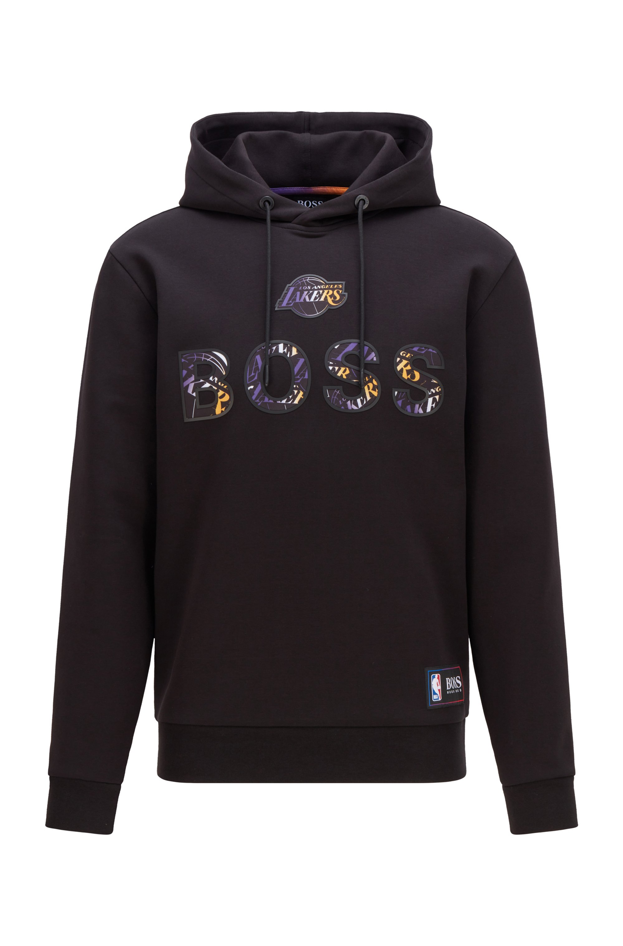BOSS x NBA cotton-blend hoodie with colorful branding, NBA Lakers