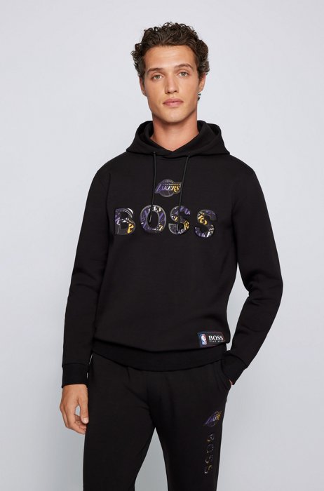 BOSS x NBA cotton-blend hoodie with colourful branding, NBA Lakers